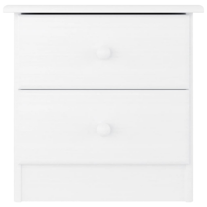 ALTA Bedside Cabinet - White 41x35x41 cm | Solid Pine Wood Nightstand with 2 Drawers - Premium  from Home Treasures - Just £52.99! Shop now at Home Treasures