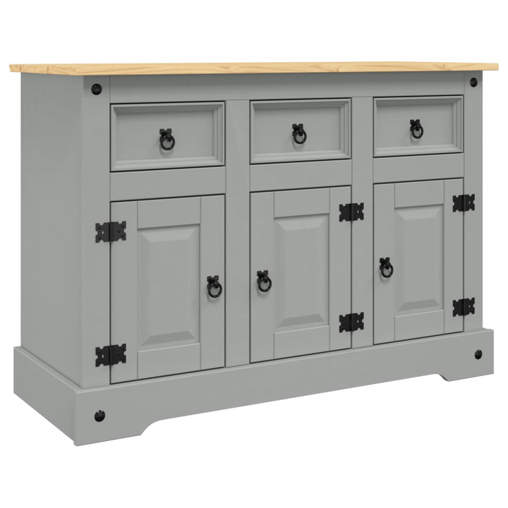 CORONA Sideboard in Grey - Rustic Storage Cabinet with Drawers and Doors, 112x43x78 cm - Premium  from Home Treasures - Just £236.99! Shop now at Home Treasures