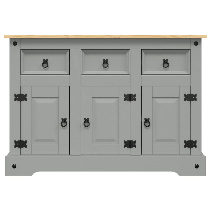 CORONA Sideboard in Grey - Rustic Storage Cabinet with Drawers and Doors, 112x43x78 cm - Premium  from Home Treasures - Just £236.99! Shop now at Home Treasures