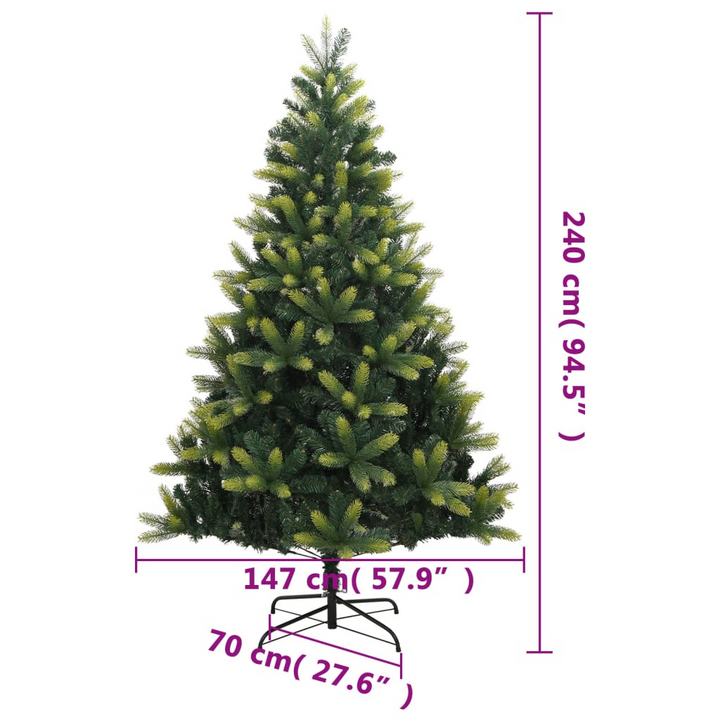 Artificial Hinged Christmas Tree with Stand - Realistic & Lifelike | Easy Setup & Sturdy Metal Base - Premium  from Home Treasures - Just £208.99! Shop now at Home Treasures