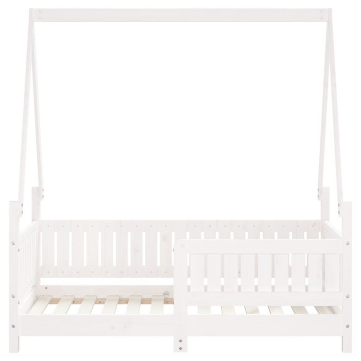 Children's Bed Frame White 70x140 cm | Solid Pine Wood | House Design | Ideal for Toddlers - Premium  from Home Treasures - Just £143.99! Shop now at Home Treasures