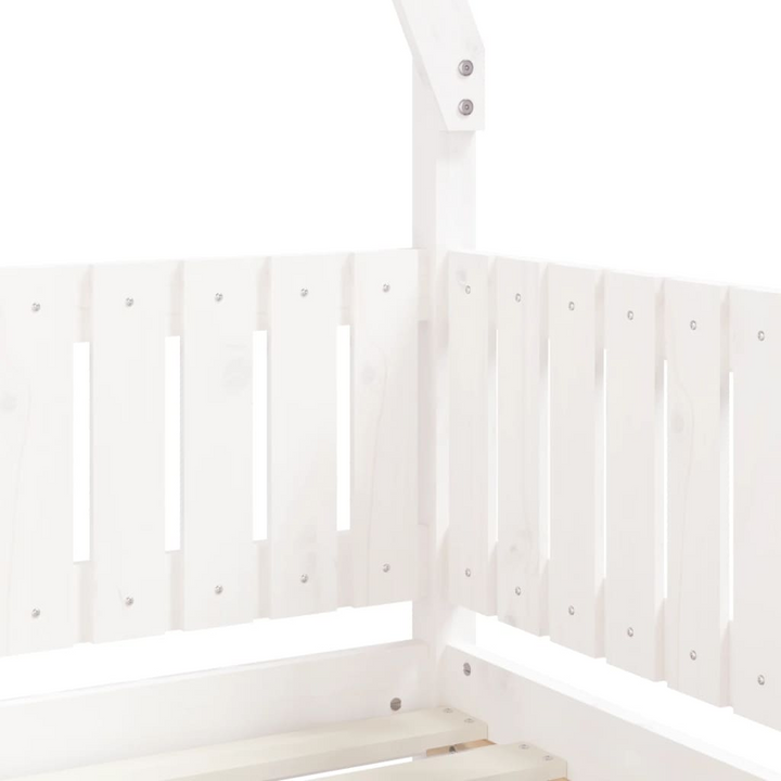 Children's Bed Frame White 70x140 cm | Solid Pine Wood | House Design | Ideal for Toddlers - Premium  from Home Treasures - Just £143.99! Shop now at Home Treasures