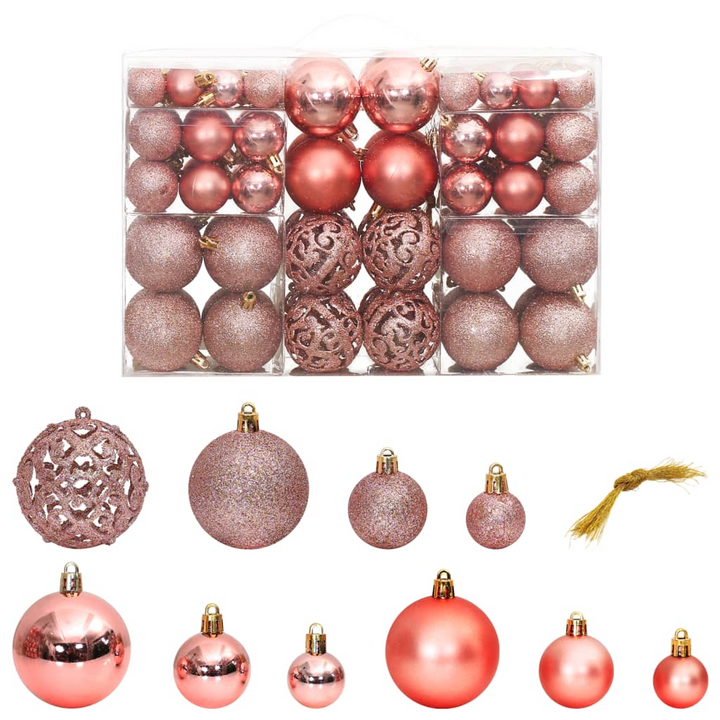 Christmas Baubles 100 pcs Pink and Rose 3 / 4 / 6 cm - Premium  from Home Treasures - Just £34.99! Shop now at Home Treasures