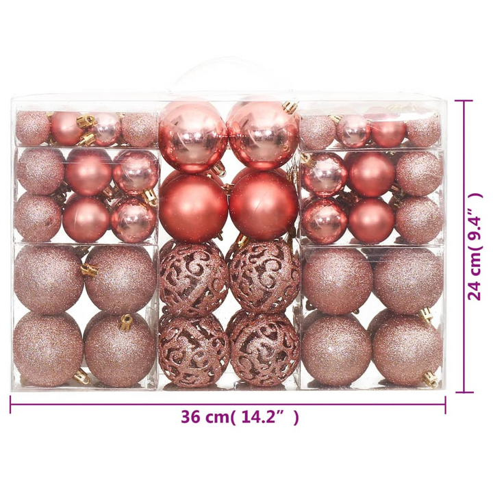 Christmas Baubles 100 pcs Pink and Rose 3 / 4 / 6 cm - Premium  from Home Treasures - Just £34.99! Shop now at Home Treasures