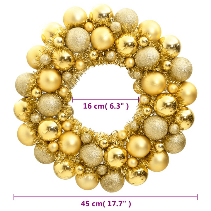 Christmas Wreath Gold 45 cm Polystyrene - Festive Holiday Decoration - Premium  from Home Treasures - Just £25.99! Shop now at Home Treasures