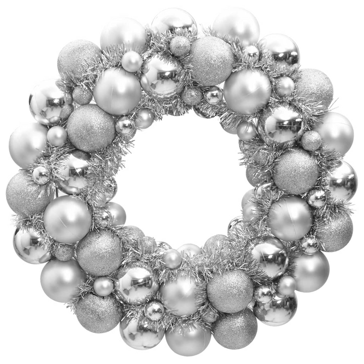 Christmas Wreath Silver 45 cm Polystyrene - Shatterproof Material, Reusable, Easy to Hang - Ideal for Holiday Events - Premium  from Home Treasures - Just £39.99! Shop now at Home Treasures