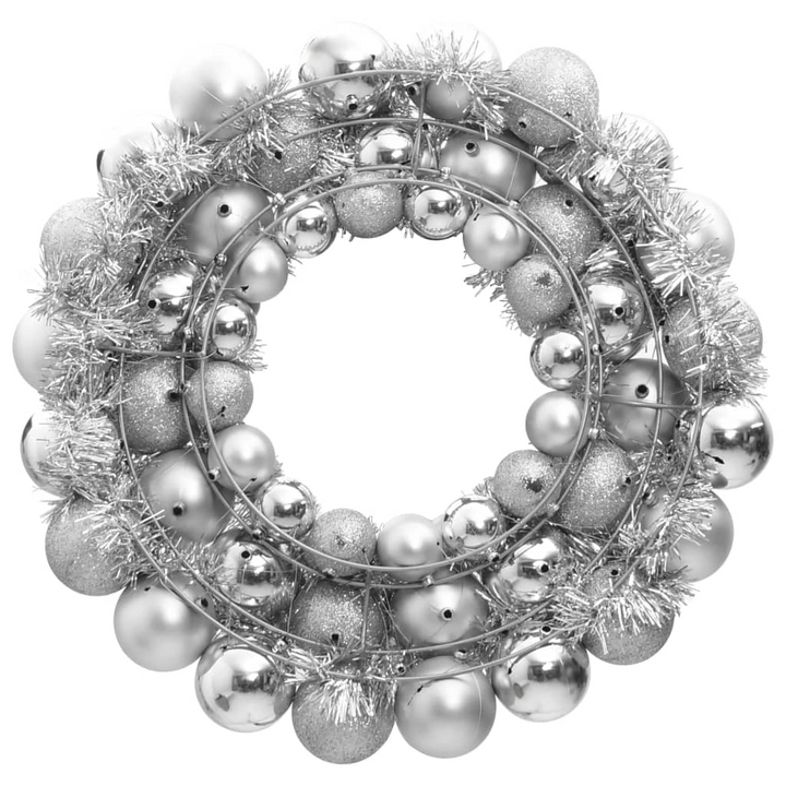 Christmas Wreath Silver 45 cm Polystyrene - Shatterproof Material, Reusable, Easy to Hang - Ideal for Holiday Events - Premium  from Home Treasures - Just £39.99! Shop now at Home Treasures