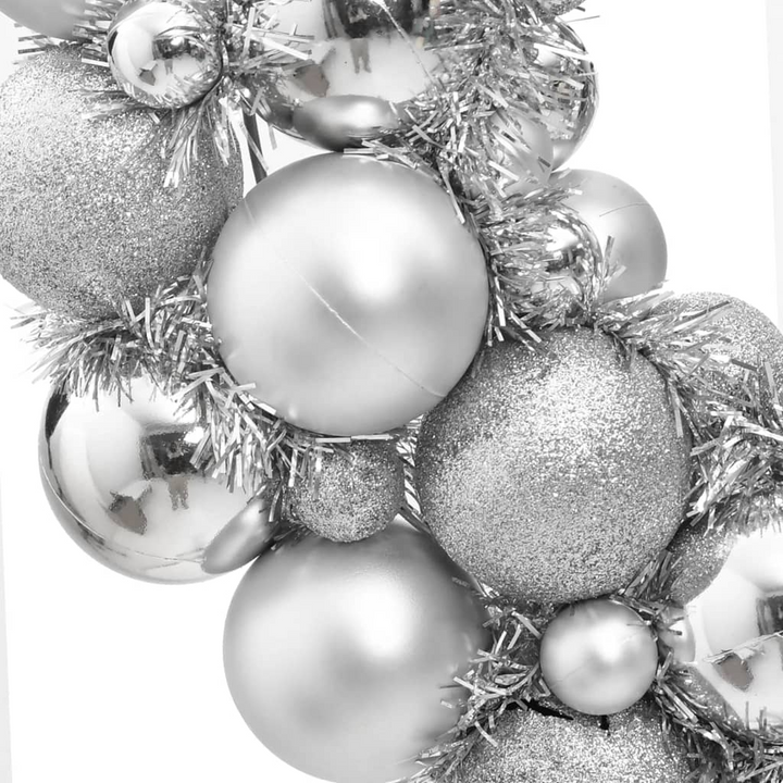 Christmas Wreath Silver 45 cm Polystyrene - Shatterproof Material, Reusable, Easy to Hang - Ideal for Holiday Events - Premium  from Home Treasures - Just £39.99! Shop now at Home Treasures