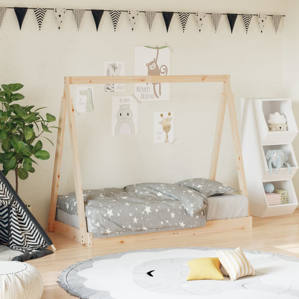 Children's Solid Pine Bed Frame - Tipi Design, 70x140 cm - Premium  from Home Treasures - Just £90.99! Shop now at Home Treasures