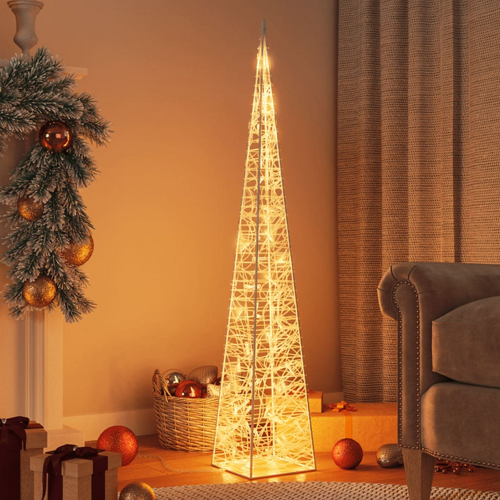 Christmas Light Cone - 60 Warm White LEDs, 120 cm Acrylic Cone, 8 Lighting Modes, IP44 Waterproof - Indoor & Outdoor Use - Premium  from Home Treasures - Just £74.99! Shop now at Home Treasures