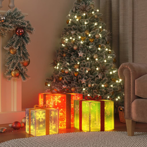 Lighted Christmas Boxes 3pcs with 64 Warm White LEDs - Festive Decorations - Premium  from Home Treasures - Just £38.99! Shop now at Home Treasures