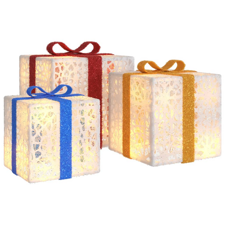 Lighted Christmas Boxes Set of 3 - 64 Warm White LEDs, 8 Lighting Modes - Premium  from Home Treasures - Just £31.99! Shop now at Home Treasures