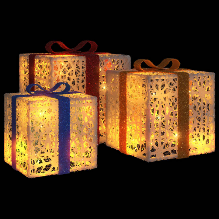 Lighted Christmas Boxes Set of 3 - 64 Warm White LEDs, 8 Lighting Modes - Premium  from Home Treasures - Just £31.99! Shop now at Home Treasures