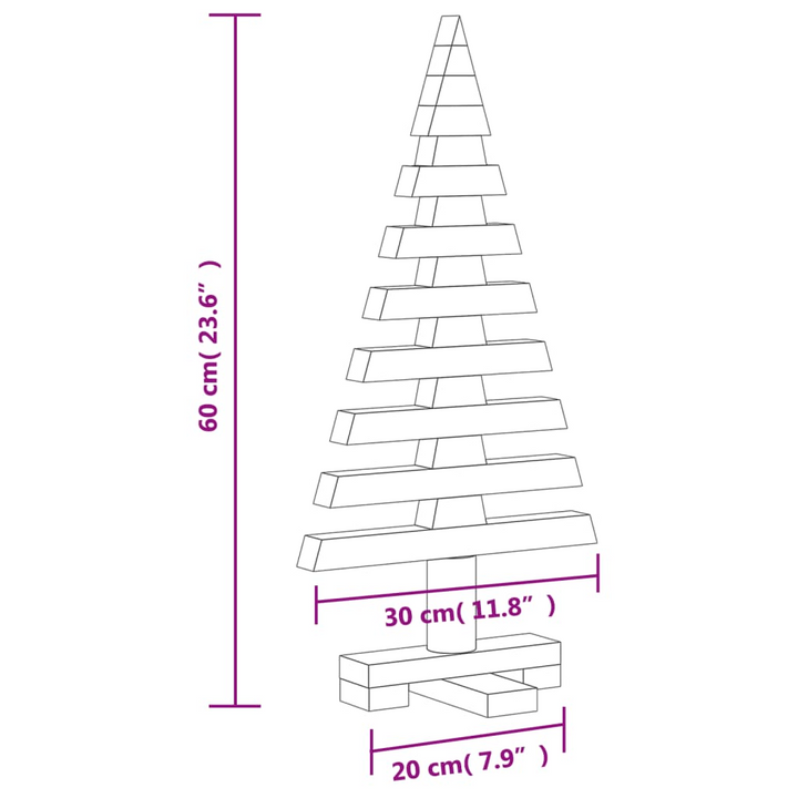 Wooden Christmas Tree - 60cm Solid Pine Wood Holiday Decoration, Customizable and Space-Saving, Ideal for Home, Office, and Events - Premium  from Home Treasures - Just £49.99! Shop now at Home Treasures