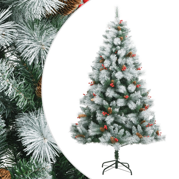 Artificial Hinged Christmas Tree with Pine Cones & Berries - Festive and Realistic Holiday Decoration - Premium  from Home Treasures - Just £81.99! Shop now at Home Treasures