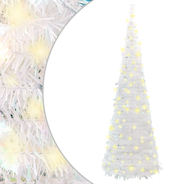 Artificial Christmas Tree Pop-up with 50 LEDs, White, 120 cm | Festive Home Decor - Premium  from Home Treasures - Just £57.99! Shop now at Home Treasures