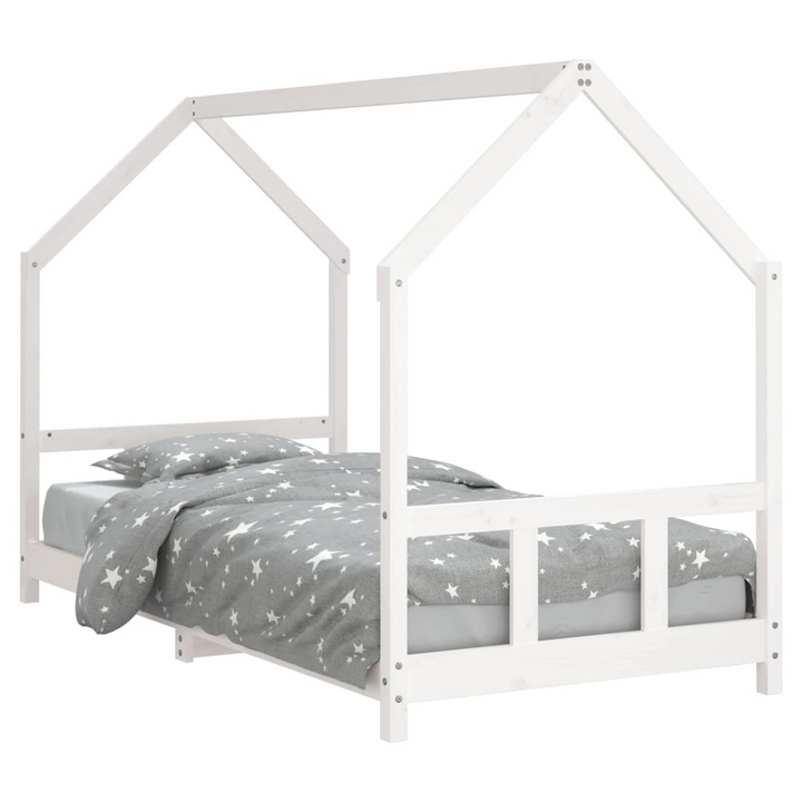 Children's Solid Pine Bed Frame, White, 90x190 cm - Sturdy, Stylish, and Fun for Children - Premium  from Home Treasures - Just £124.99! Shop now at Home Treasures