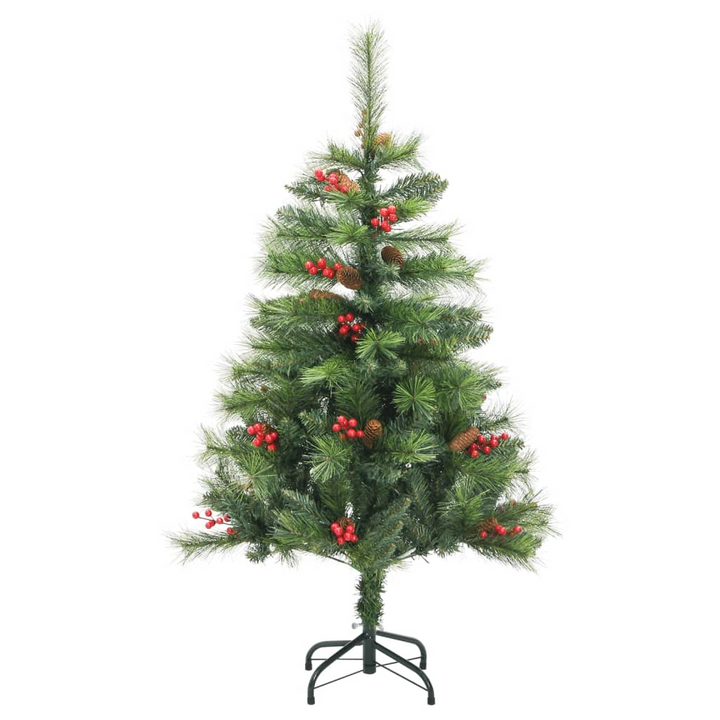 Artificial Hinged Christmas Tree with Cones and Berries - Festive Holiday Decoration - Premium  from Home Treasures - Just £33.99! Shop now at Home Treasures