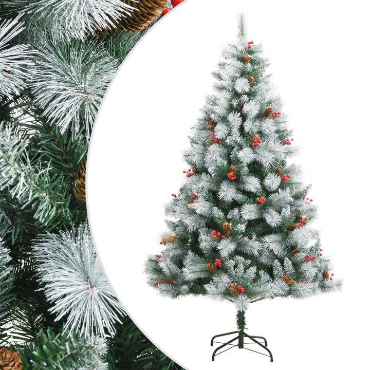 Artificial Hinged Christmas Tree with Pine Cones & Berries - Festive and Realistic Holiday Decoration - Premium  from Home Treasures - Just £119.99! Shop now at Home Treasures