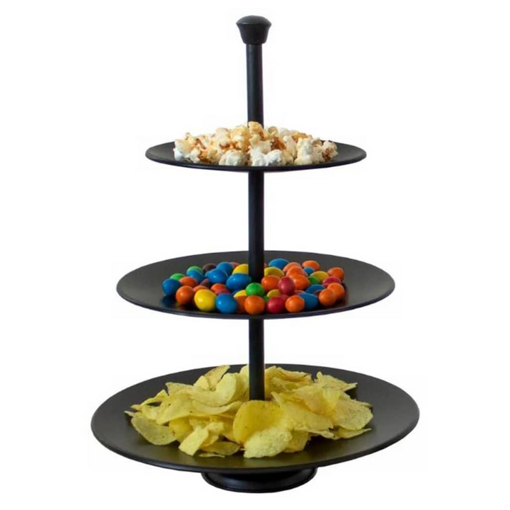 Elegant 3-Tier Serving Stand - Matte Black, 36.5 cm, Perfect for Desserts and Fruits - Premium  from Home Treasures - Just £22.99! Shop now at Home Treasures