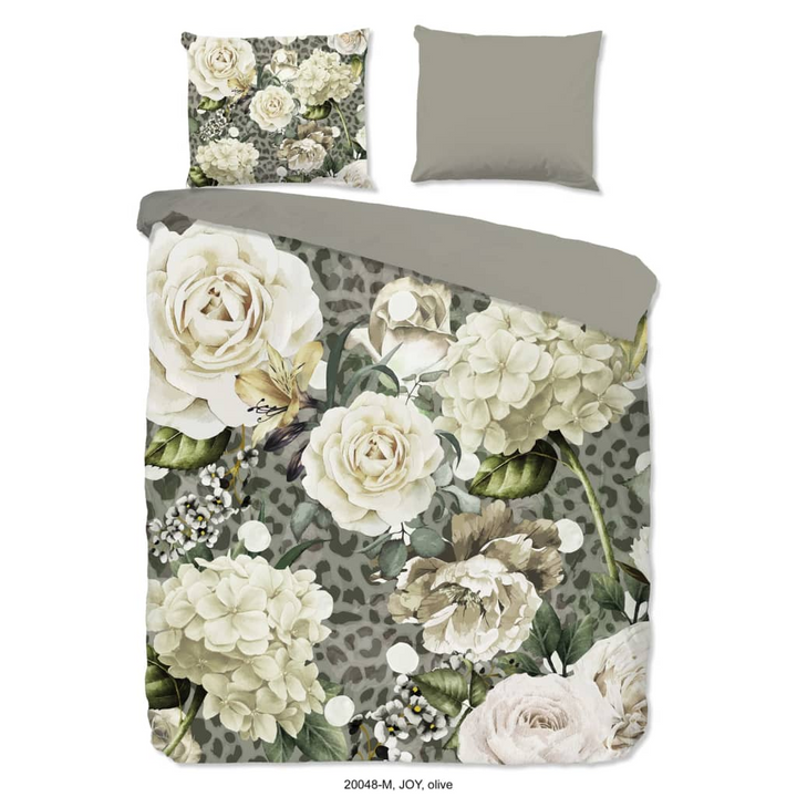 Pure Duvet Cover Joy King Size 240x200/220 cm – Luxurious Soft Microfiber Bedding Set with Floral Print, Green - Premium  from Home Treasures - Just £43.99! Shop now at Home Treasures