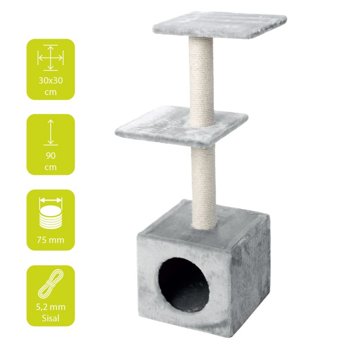 Ebi Cat Classic Tree Palazzo in Grey, 30x30x90 cm - Resting Place and Playground for Your Furry Friend - Premium  from Home Treasures - Just £53.99! Shop now at Home Treasures