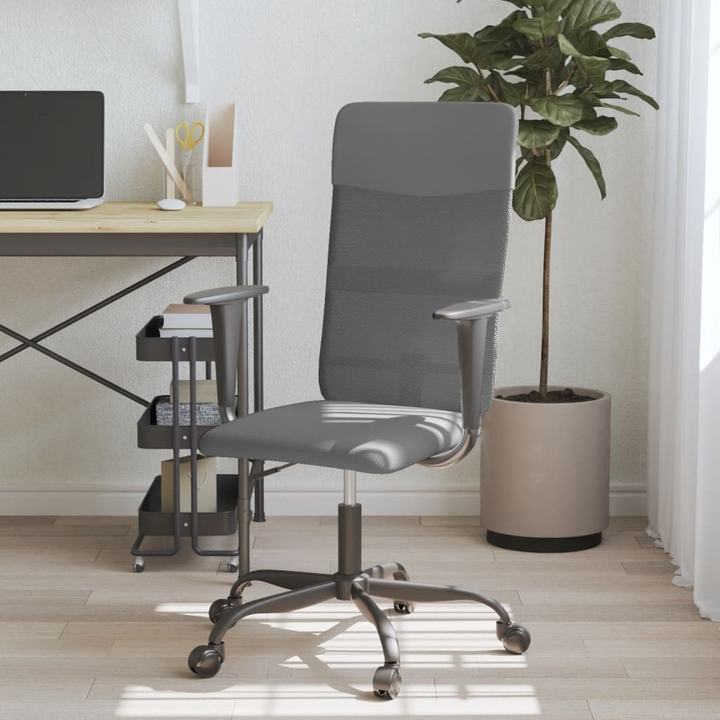 Ergonomic Office Chair in Grey Mesh Fabric and Faux Leather - Comfortable and Stylish Desk Chair - Premium  from Home Treasures - Just £80.99! Shop now at Home Treasures