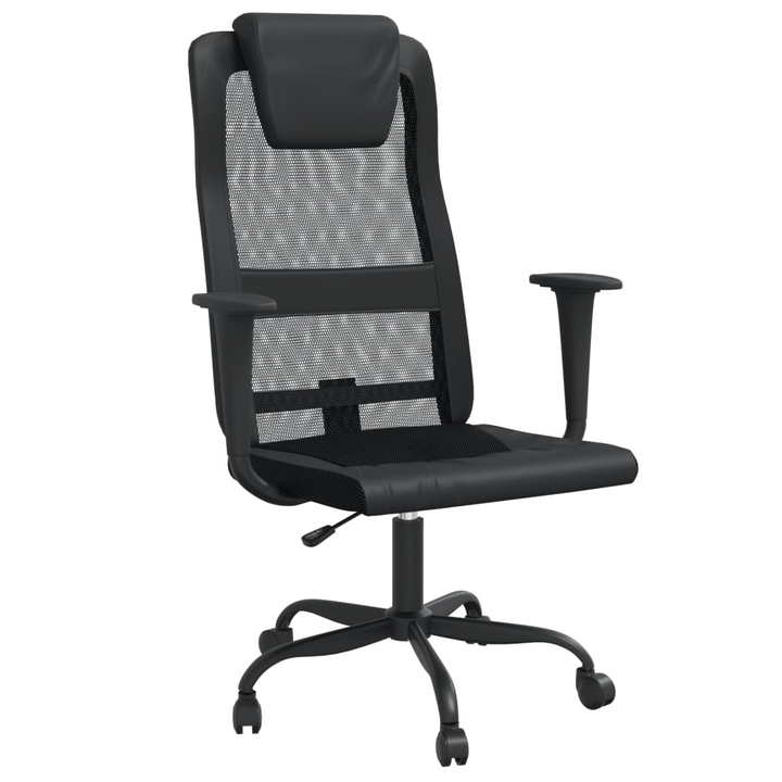 Ergonomic Office Chair - Black Mesh Fabric & Faux Leather | Adjustable Height, 360-Degree Swivel, Enhanced Comfort - Premium  from Home Treasures - Just £81.99! Shop now at Home Treasures