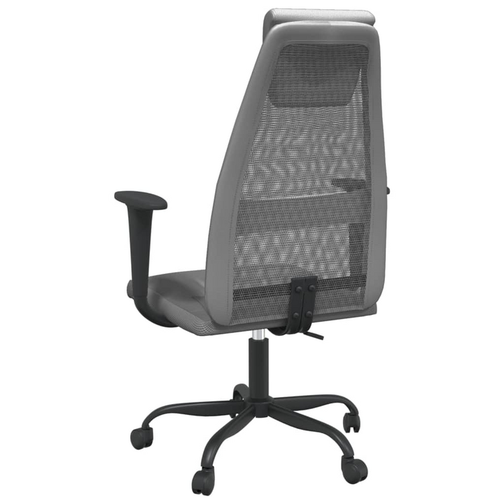 Office Chair Mesh Fabric and Faux Leather in Grey - Comfortable, Adjustable, and Stylish - Premium  from Home Treasures - Just £78.99! Shop now at Home Treasures