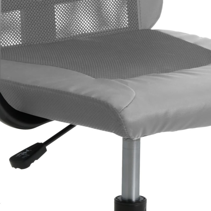 Office Chair Mesh Fabric and Faux Leather in Grey - Comfortable, Adjustable, and Stylish - Premium  from Home Treasures - Just £78.99! Shop now at Home Treasures