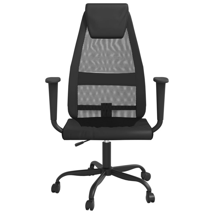 Ergonomic Office Chair in Black Mesh Fabric and Faux Leather - Ultimate Comfort for Your Workday - Premium  from Home Treasures - Just £97.99! Shop now at Home Treasures