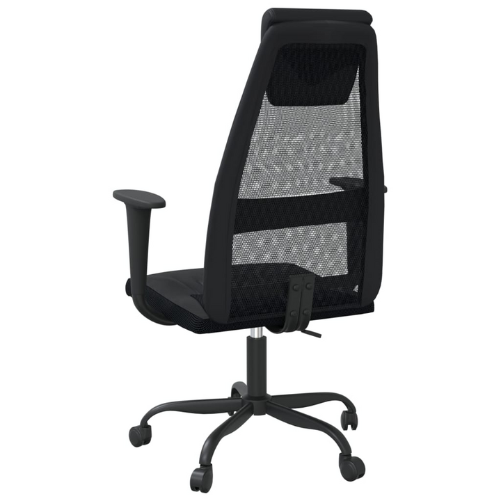 Ergonomic Office Chair in Black Mesh Fabric and Faux Leather - Ultimate Comfort for Your Workday - Premium  from Home Treasures - Just £97.99! Shop now at Home Treasures