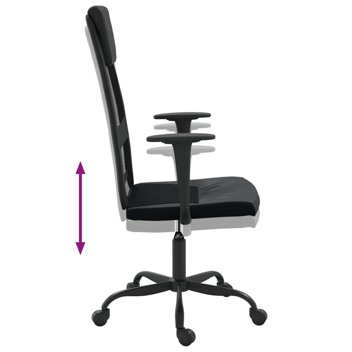 Ergonomic Office Chair in Black Mesh Fabric and Faux Leather - Ultimate Comfort for Your Workday - Premium  from Home Treasures - Just £97.99! Shop now at Home Treasures