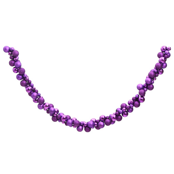 175 cm Purple Christmas Balls Garland - Shatterproof Polystyrene Xmas Decoration - Premium  from Home Treasures - Just £33.99! Shop now at Home Treasures