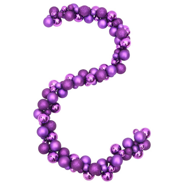 175 cm Purple Christmas Balls Garland - Shatterproof Polystyrene Xmas Decoration - Premium  from Home Treasures - Just £33.99! Shop now at Home Treasures