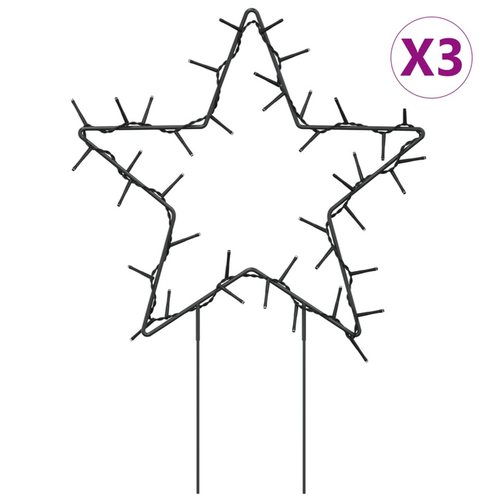 Christmas Light Decorations with Spikes 3 pcs Star 50 LEDs 29 cm - Premium  from Home Treasures - Just £31.99! Shop now at Home Treasures