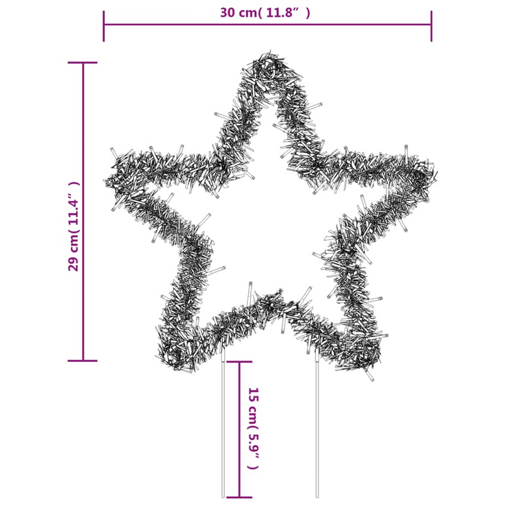 Christmas Light Decorations with Spikes 3 pcs Star 50 LEDs 29 cm - Premium  from Home Treasures - Just £33.99! Shop now at Home Treasures