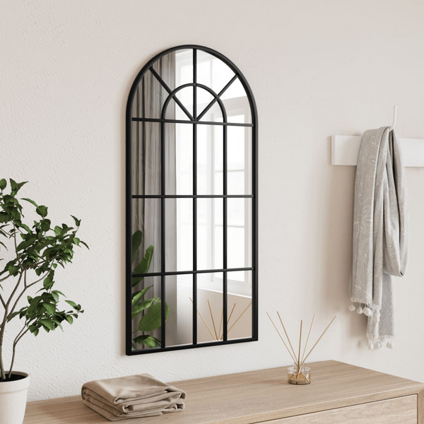 Arch Iron Wall Mirror in Black 40x80 cm, Minimalistic Design, Clear Image - Premium  from Home Treasures - Just £59.99! Shop now at Home Treasures