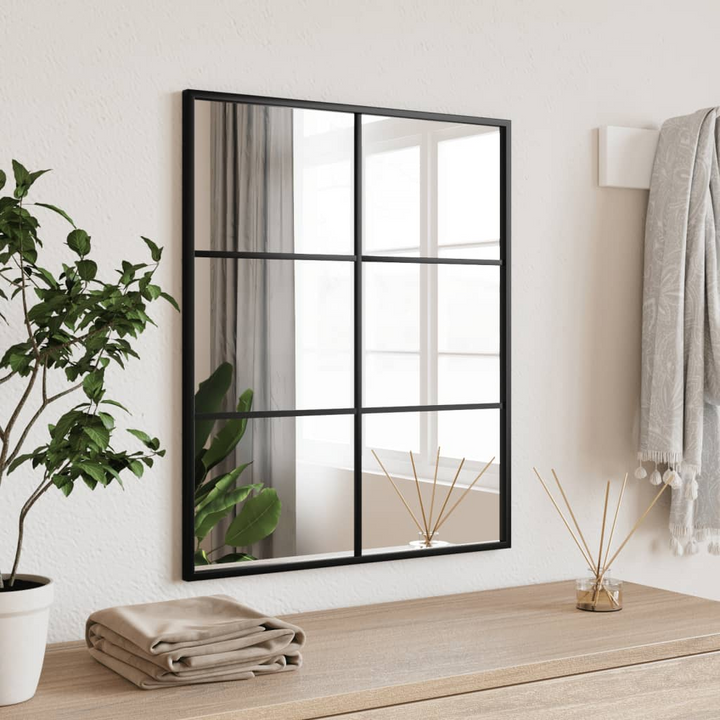 Sleek and Durable Black Wall Mirror - 50x60 cm Rectangle Iron Frame - Premium  from Home Treasures - Just £54.99! Shop now at Home Treasures