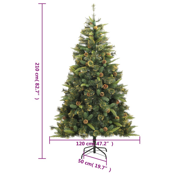 Artificial Hinged Christmas Tree with Pine Cones - Realistic, Lifelike & Easy to Assemble - Premium  from Home Treasures - Just £140.99! Shop now at Home Treasures