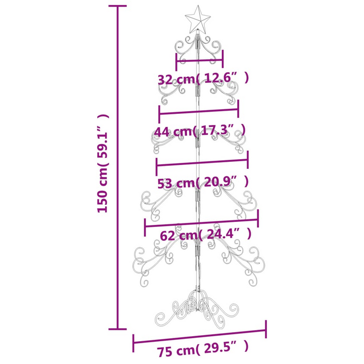 Metal Christmas Tree for Modern DIY Decoration - Black, Sturdy, and Space-Saving Design - Premium  from Home Treasures - Just £104.99! Shop now at Home Treasures