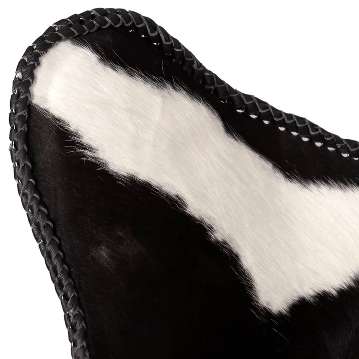 Butterfly Chair in Black and White Genuine Cowhide Leather - Vintage Design, Ergonomic Comfort, Durable Build - Premium  from Home Treasures - Just £119.99! Shop now at Home Treasures