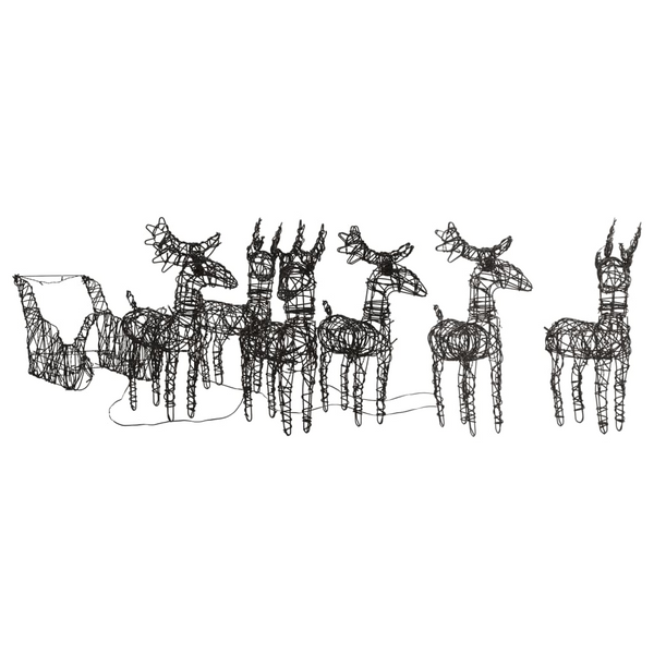 Christmas Decoration Reindeers & Sleighs - 320 Warm White LEDs, Rattan Design, IP44 Waterproof, Indoor/Outdoor Use - Premium  from Home Treasures - Just £141.99! Shop now at Home Treasures