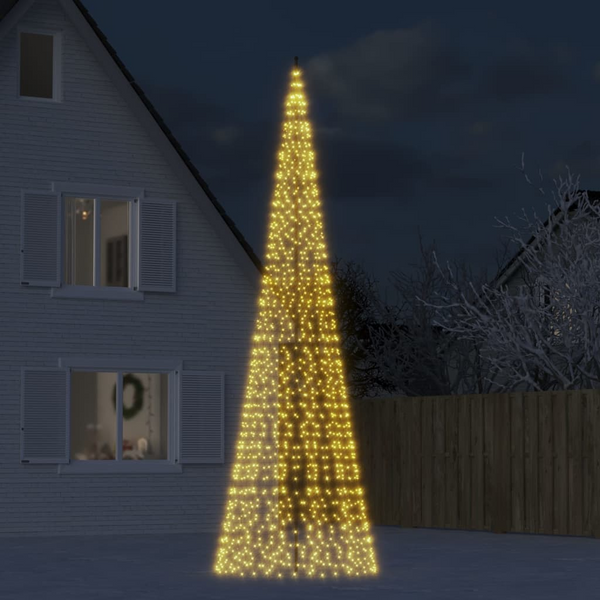 1534 LED Christmas Tree Light on Flagpole - 500 cm, Warm White, 8 Lighting Effects - Premium  from Home Treasures - Just £119.99! Shop now at Home Treasures