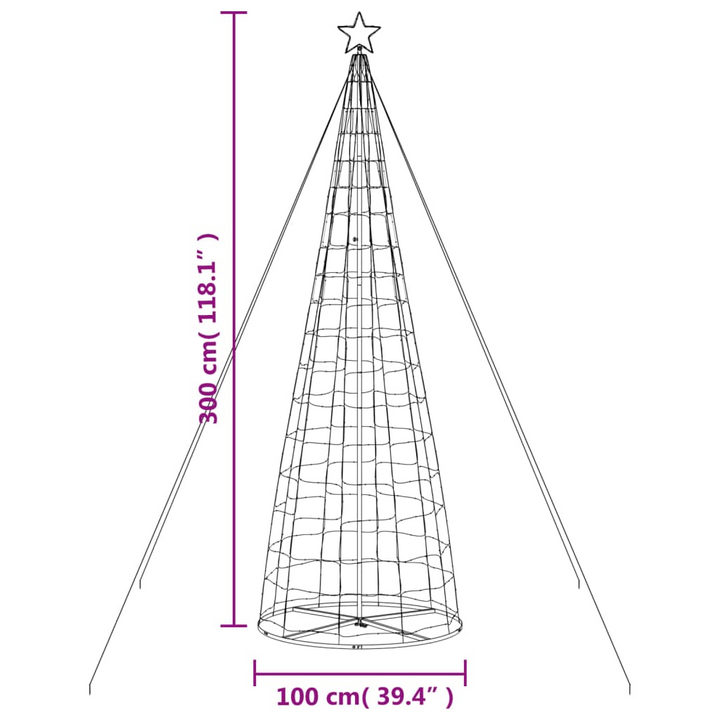 Christmas Tree Light Cone with 570 Warm White LEDs - 8 Lighting Effects for Indoor & Outdoor Use - Premium  from Home Treasures - Just £98.99! Shop now at Home Treasures