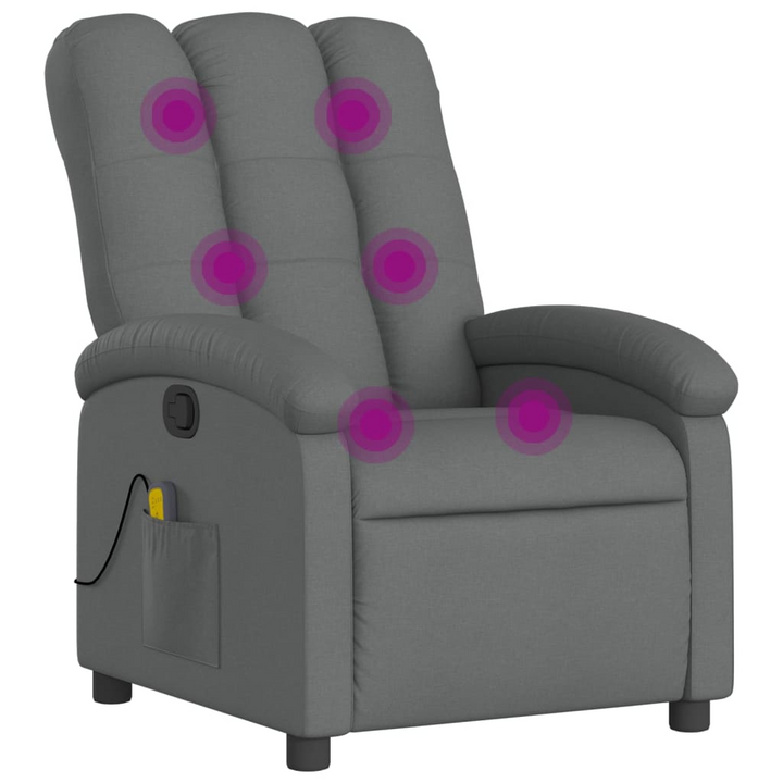 Ultimate Comfort Massage Recliner Chair in Dark Grey Fabric with Vibration Massage and Adjustable Footrest - Premium  from Home Treasures - Just £188.99! Shop now at Home Treasures