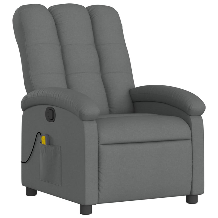 Ultimate Comfort Massage Recliner Chair in Dark Grey Fabric with Vibration Massage and Adjustable Footrest - Premium  from Home Treasures - Just £188.99! Shop now at Home Treasures