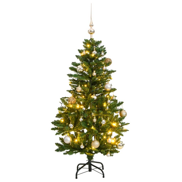 Artificial Hinged Christmas Tree with 150 LEDs & Rose Gold Ball Set - Holiday Decoration - Premium  from Home Treasures - Just £119.99! Shop now at Home Treasures