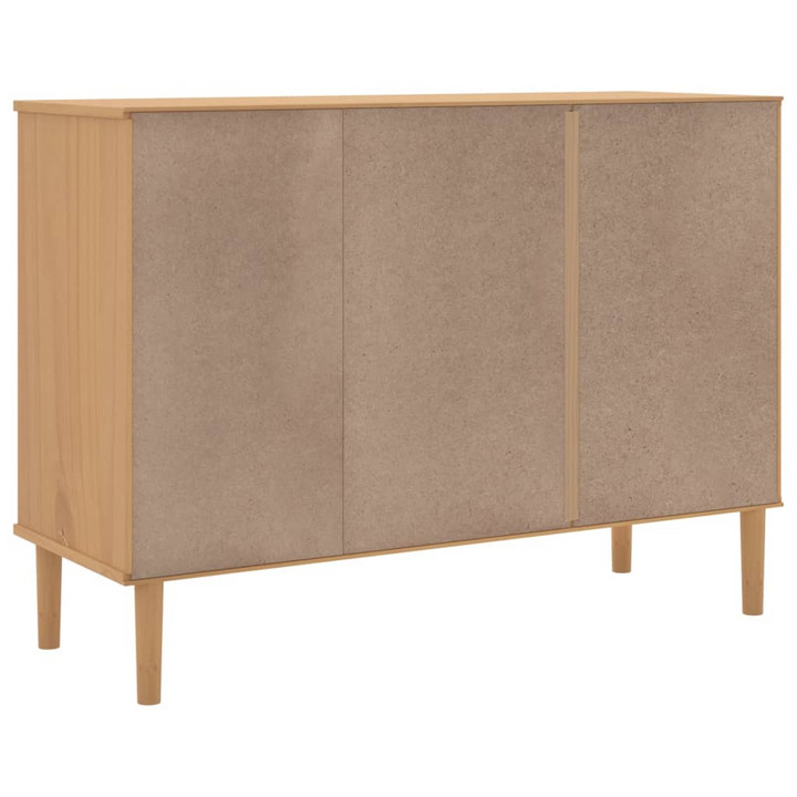 SENJA Rattan Look Sideboard in Brown,side 112x40x80cm – Solid Pine Wood with Ample Storage - Premium  from Home Treasures - Just £121.99! Shop now at Home Treasures