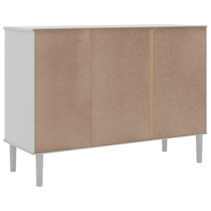 SENJA Sideboard in White - 112x40x80cm Solid Pine Wood with Rattan Look | Elegant Storage Solution - Premium  from Home Treasures - Just £123.99! Shop now at Home Treasures